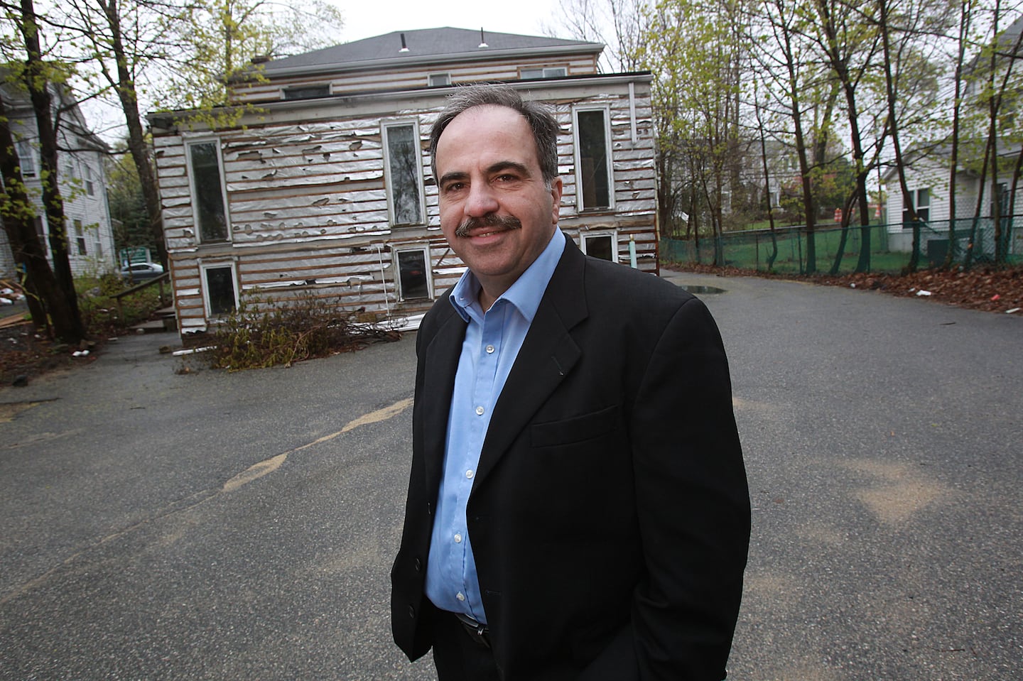 A 2016 file photo of Leo Sarkissian at the construction site of the new Arc offices.