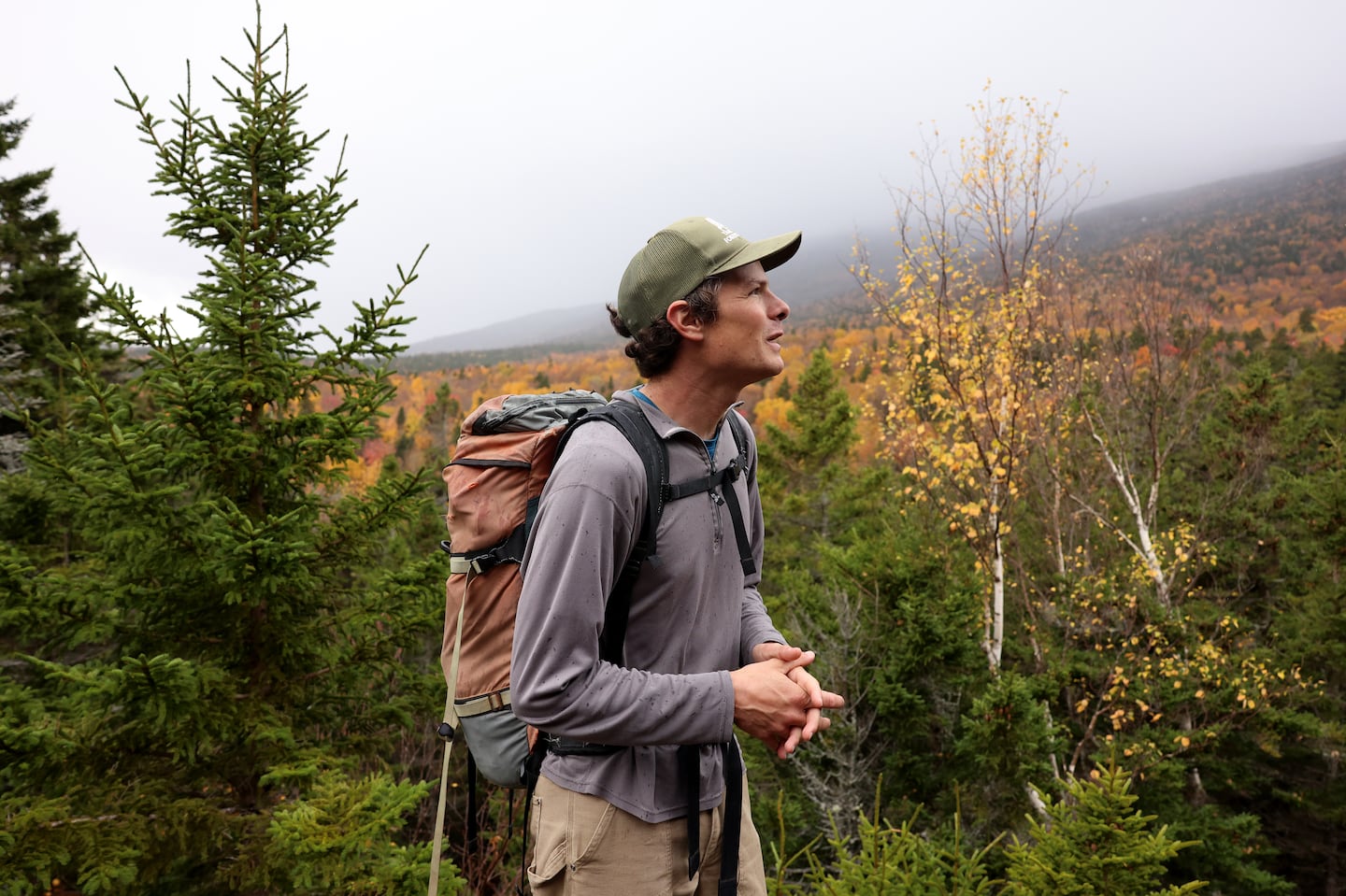 Zack Porter, executive director of Standing Trees, hiked a lookout above the parcel of land in the White Mountain National Forest that will likely be logged. His nonprofit sued the US Forest Service to try to stop the logging project.