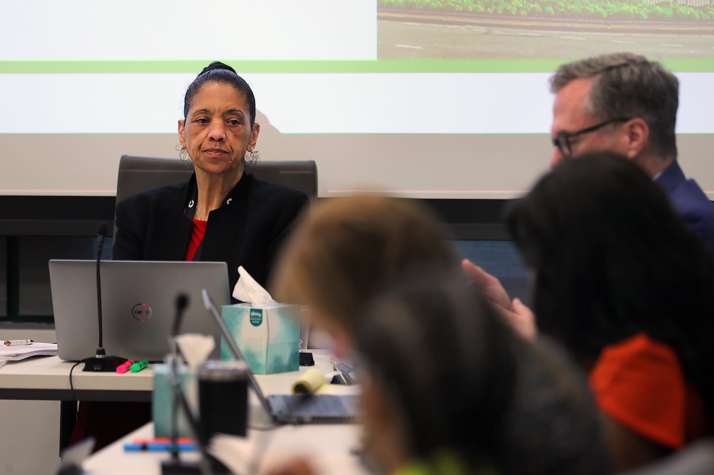 Acting Executive Director Debbie Hilton-Creek at a CCC meeting in Worcester.