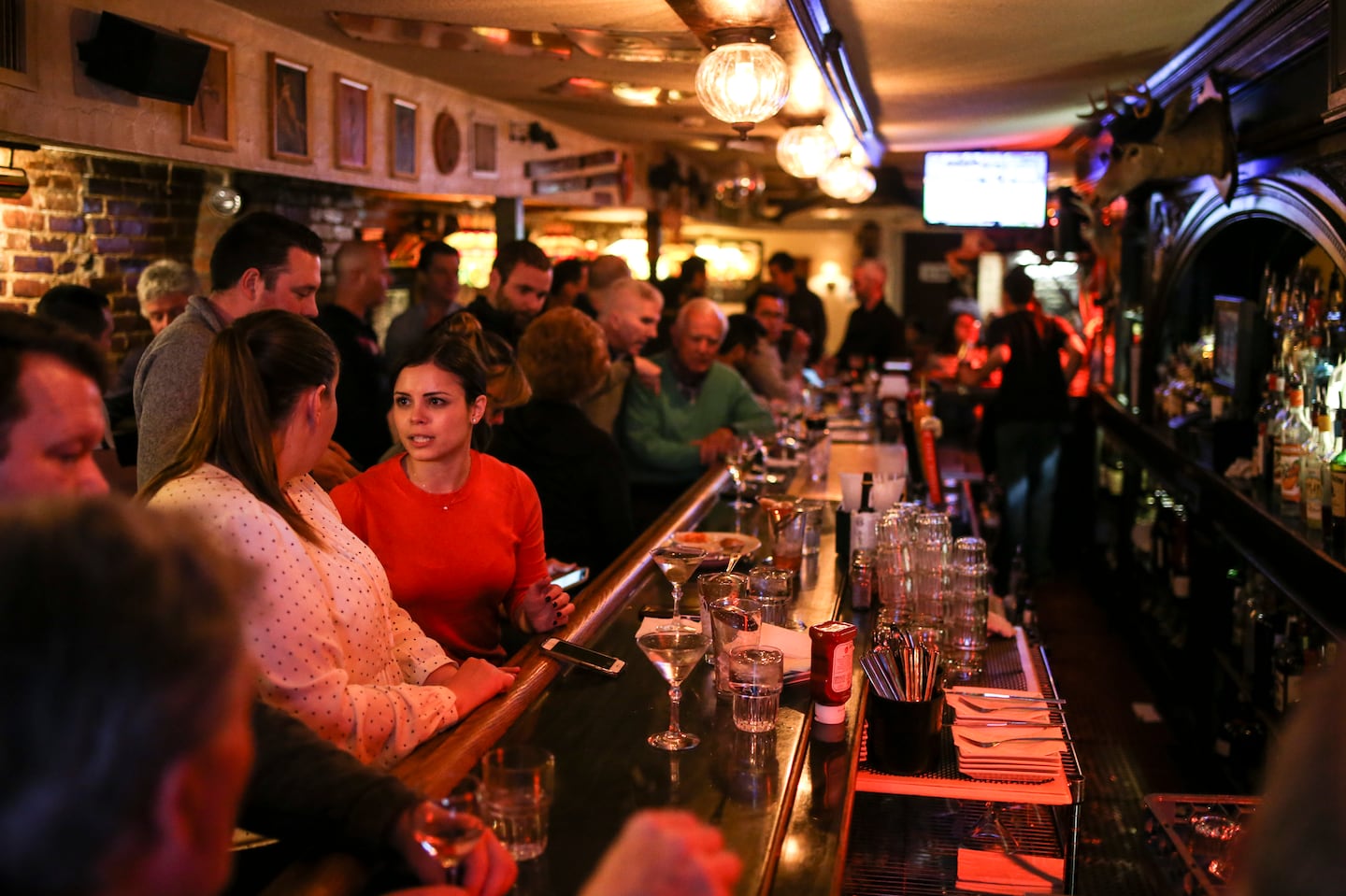 The scene at Anchovies in the South End on a Friday evening.