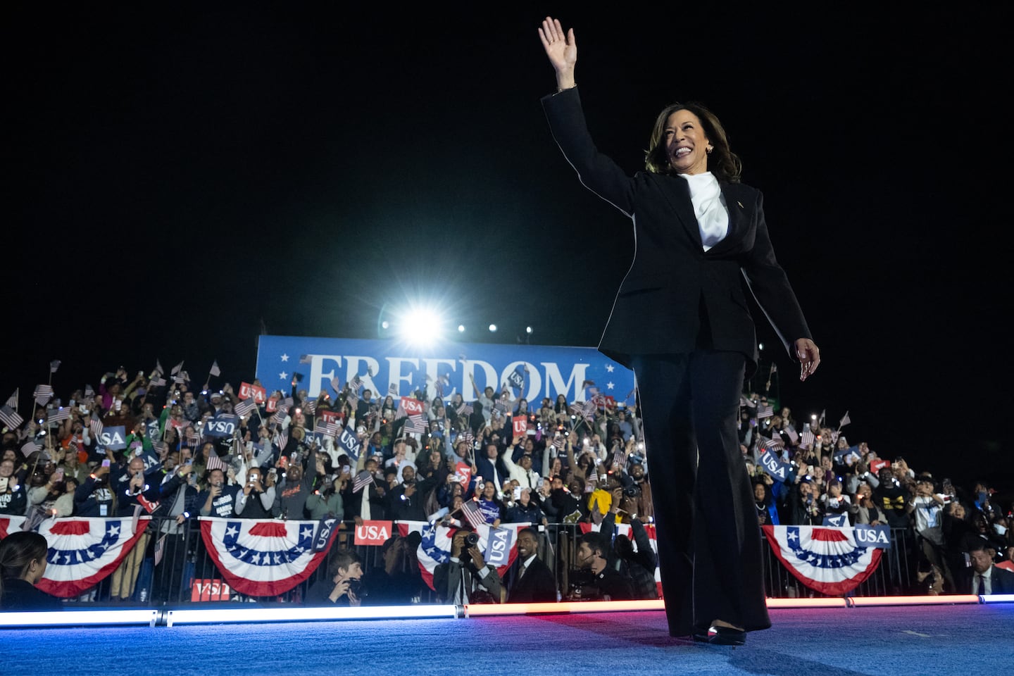 Vice President Kamala Harris spoke in Washington on Tuesday night.