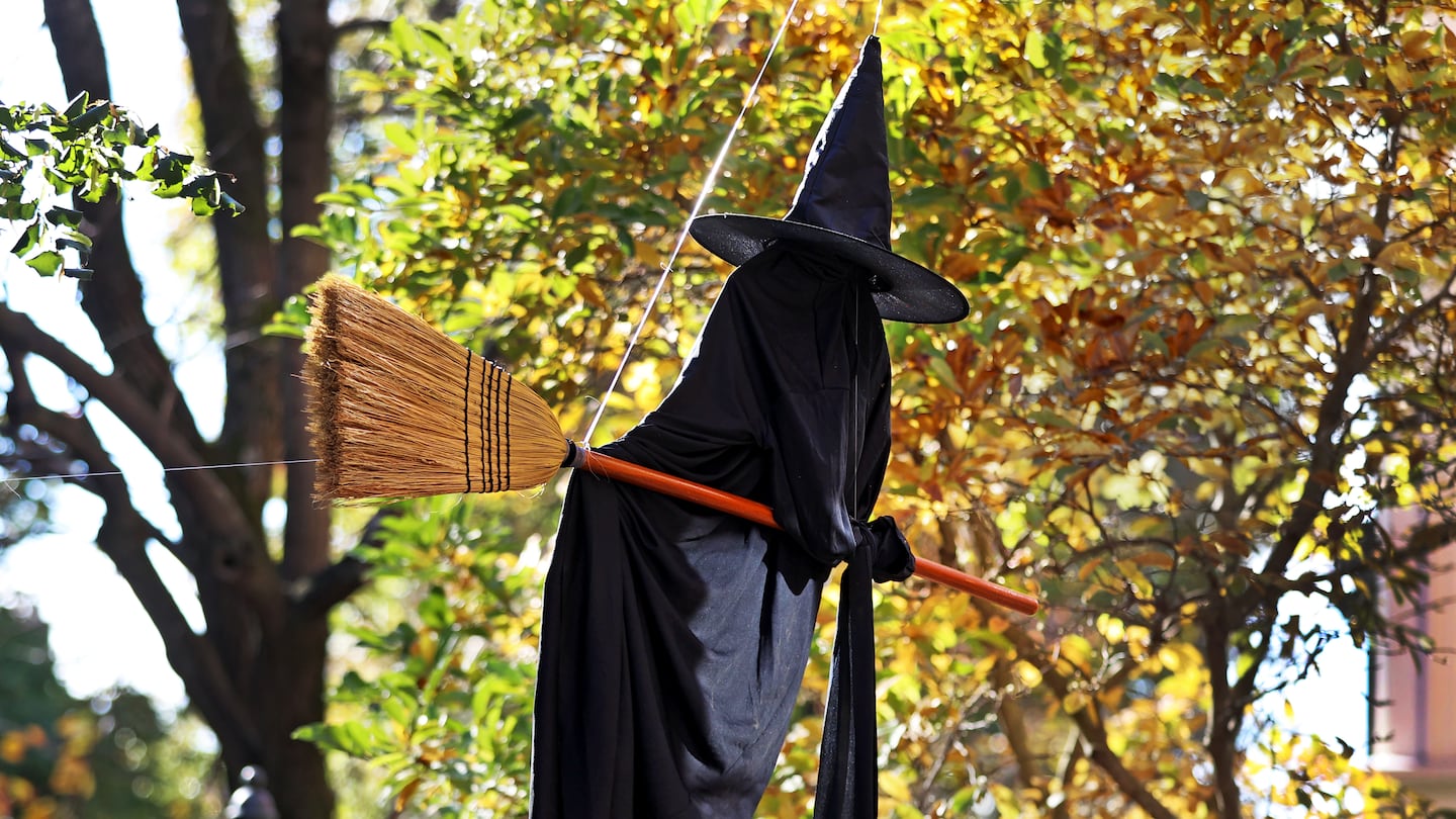 It's a scary scene atop Beacon Hill behind the Massachusetts State House Monday for some seasonal Halloween spirit.