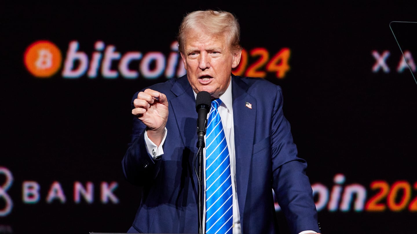 Trump during a speech at the 2024 bitcoin Conference in Nashville.