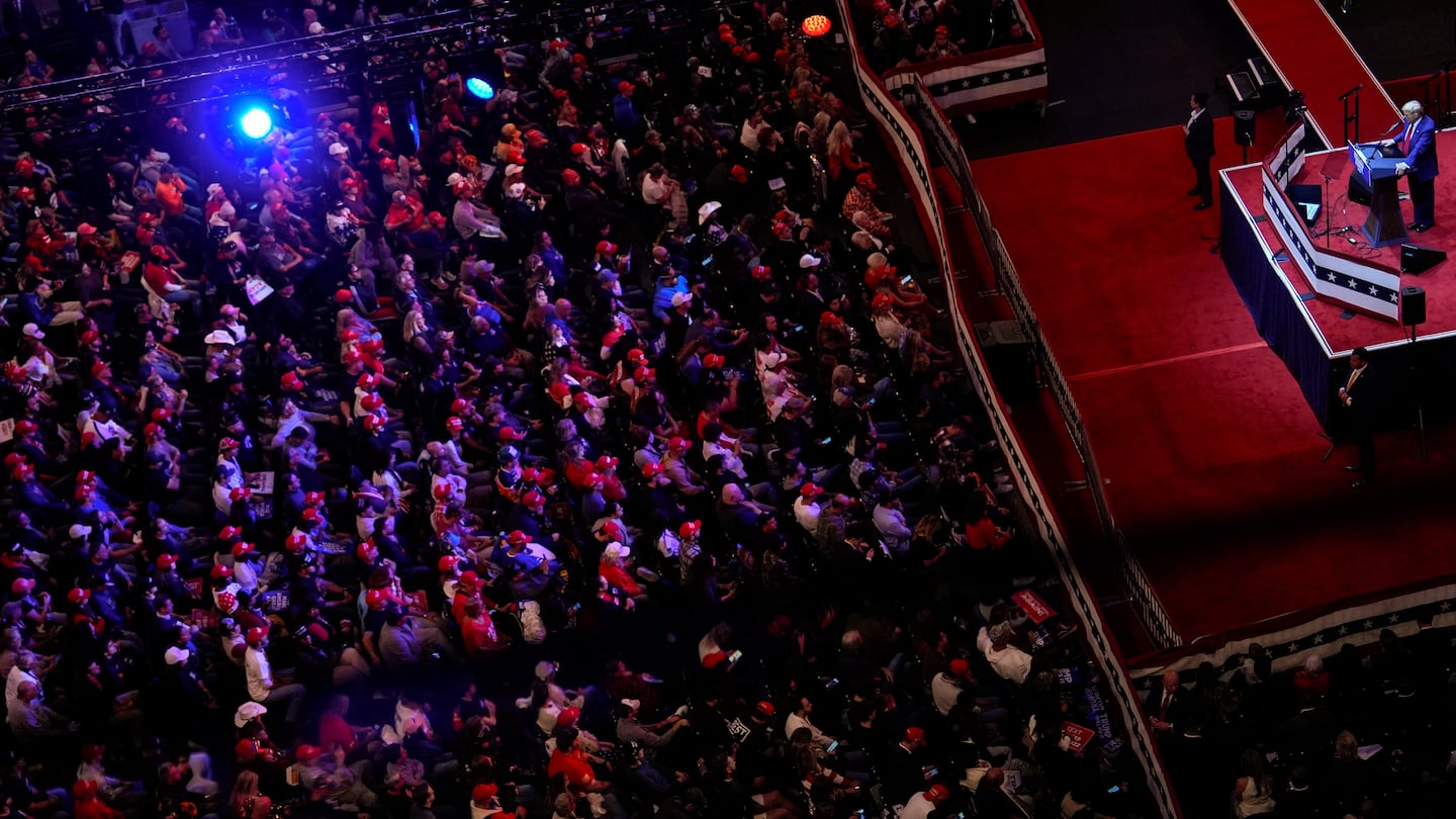 Republican presidential nominee and former president Donald Trump spoke during a campaign rally at Madison Square Garden on Sunday in New York.