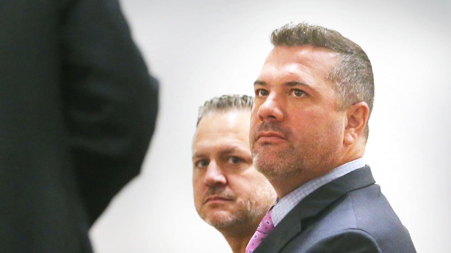 Ex-Portsmouth Police Department sergeant Aaron Goodwin appears in Hampton District Court on Sept. 17 after pleading guilty to a count of simple assault.