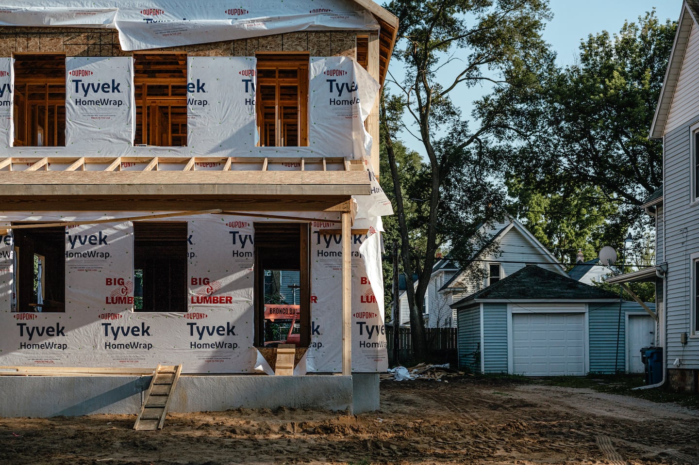 New construction for affordable housing in Kalamazoo, Mich., on July 26, 2024.