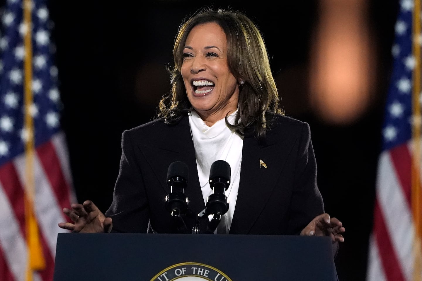 Kamala Harris spoke during a campaign rally on the Ellipse on Oct. 29 in Washington, D.C.