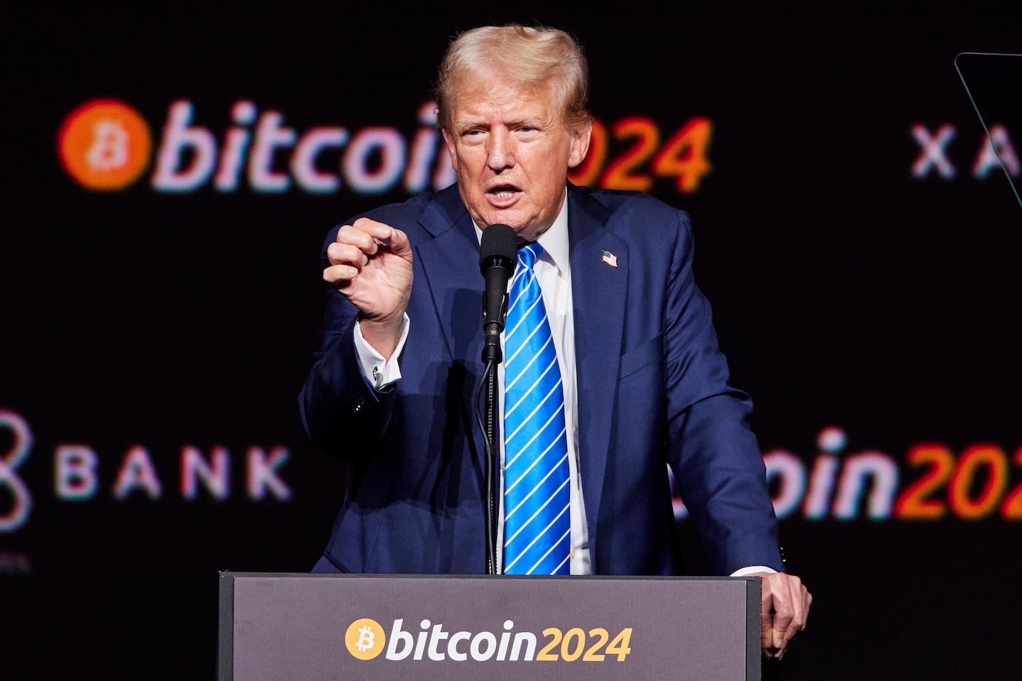 Trump during a speech at the 2024 bitcoin Conference in Nashville.