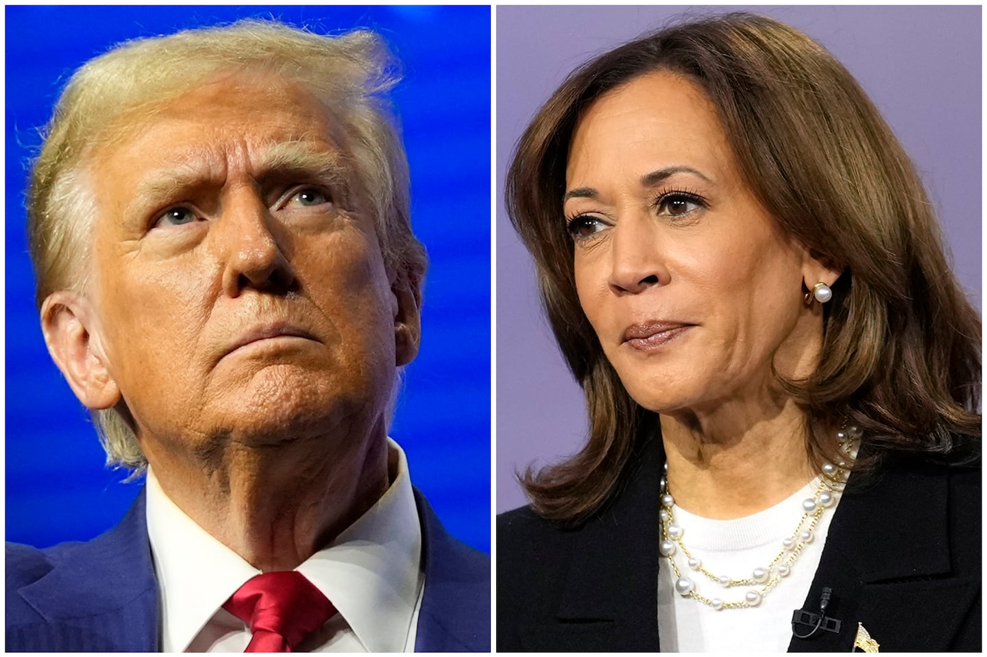 Former president Donald Trump and Vice President Kamala Harris.