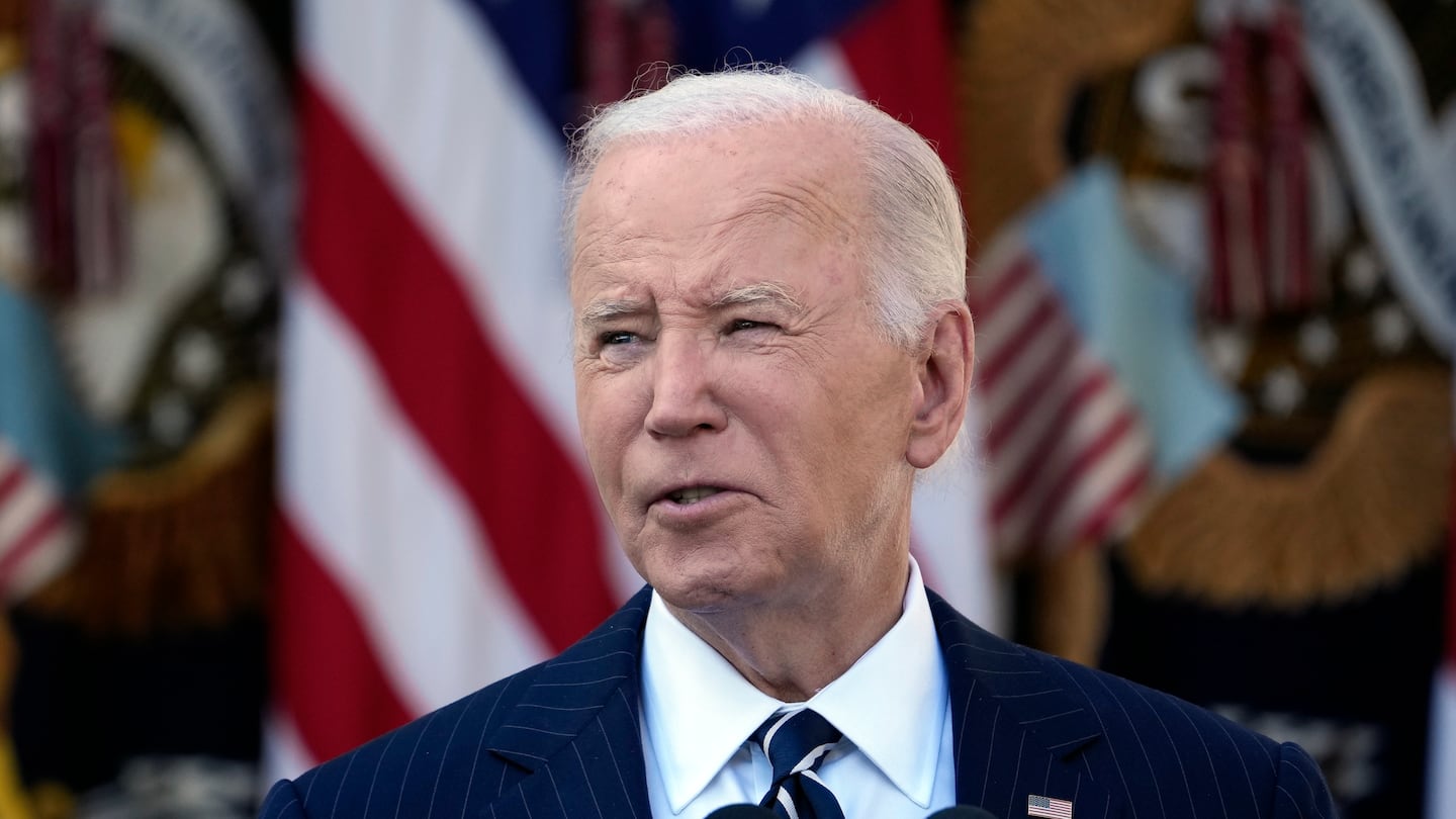 President Biden speaks in the Rose Garden of the White House in Washington, Thursday, Nov. 7, 2024.