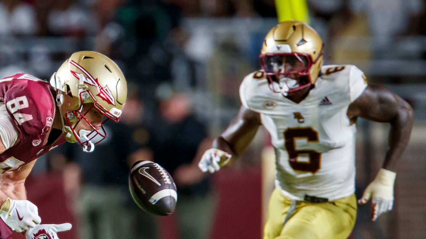 BC defensive end Donovan Ezeiruaku (right) says the mantra now for the 4-4 Eagles is "Remember November."