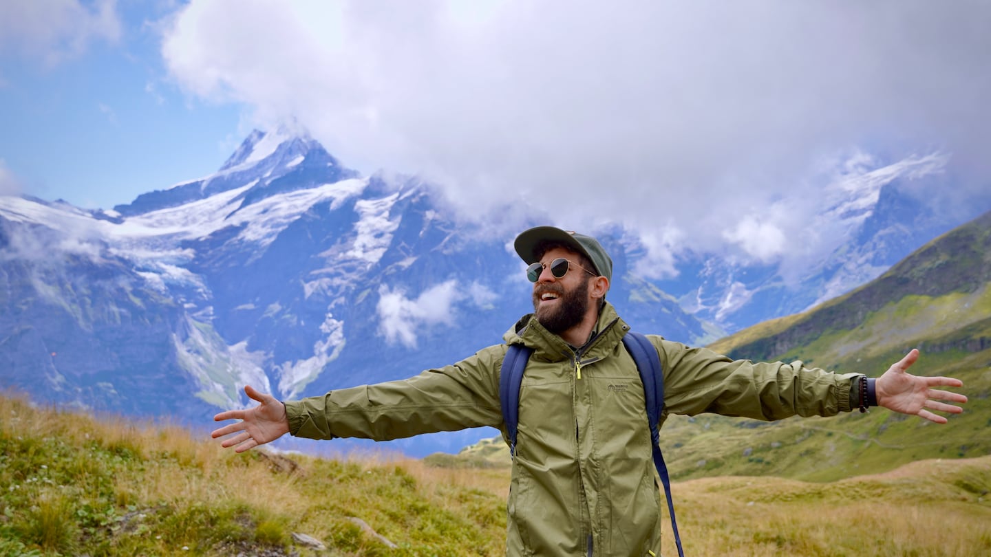 Vinny DePonto in Grindelwald, a village in Switzerland’s Bernese Alps.