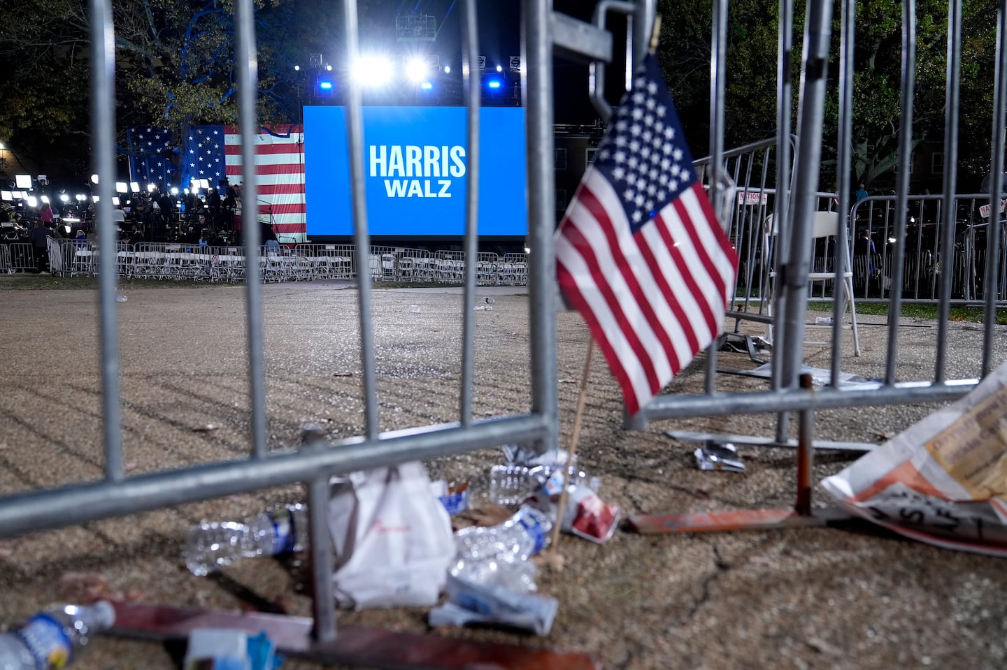 A few remnants from Vice President Kamala Harris’s canceled election night rally at Howard University.