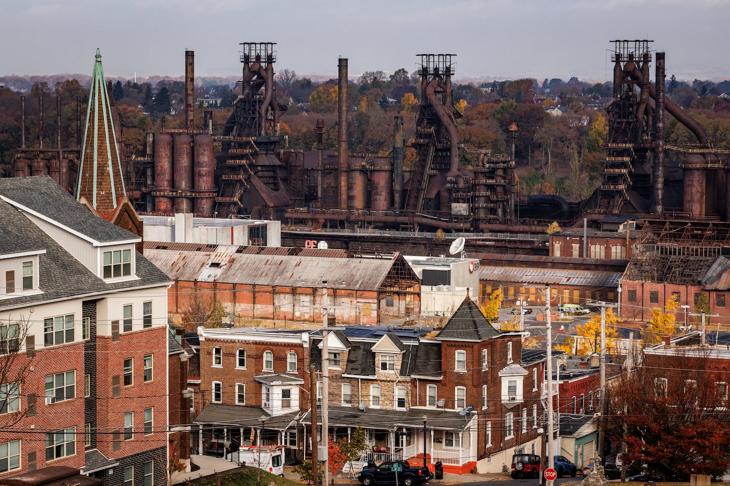 The rusted Bethlehem Steel foundry in Bethlehem, Pa., photographed on Election Day.