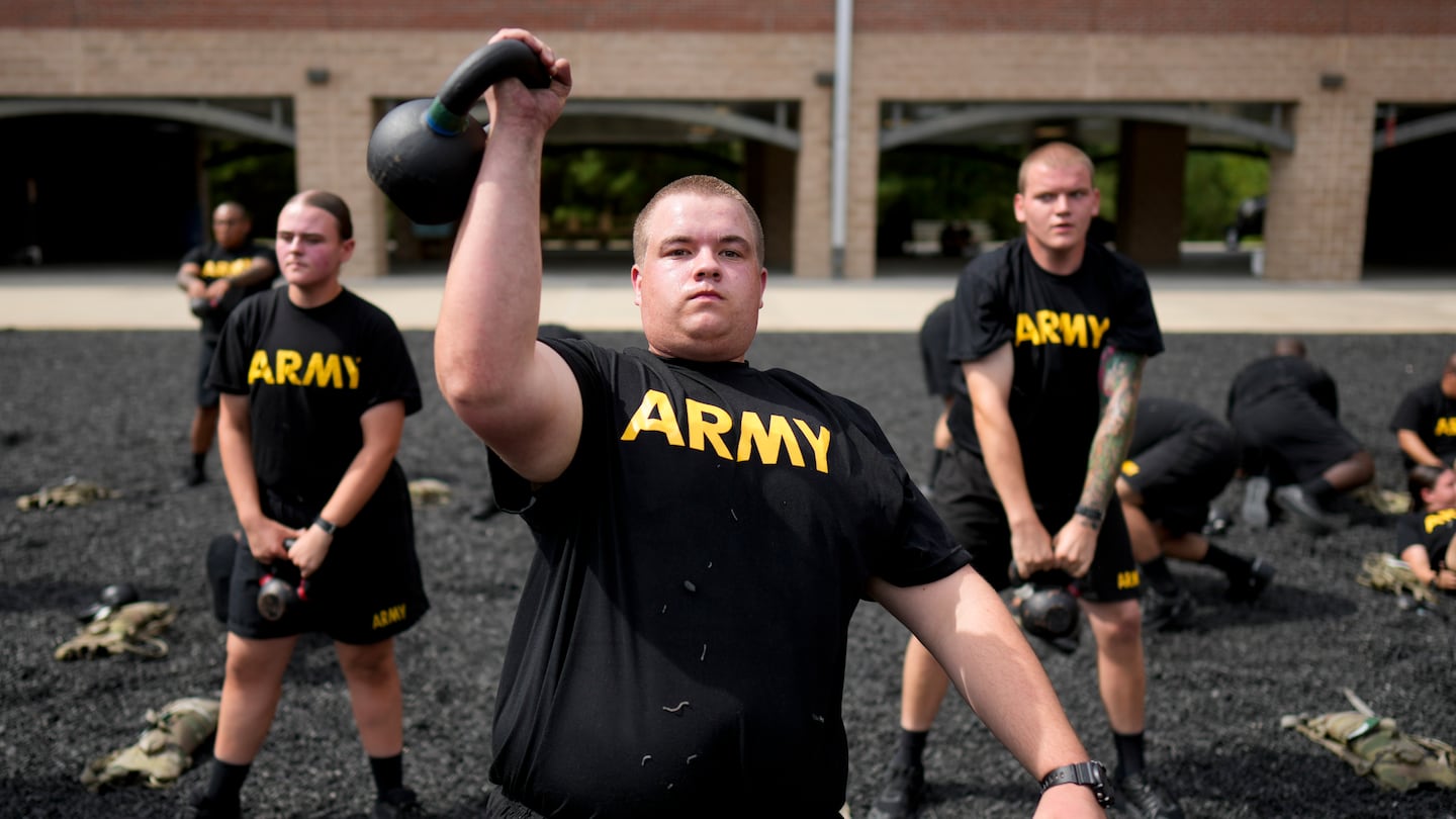 A new recruit participated in the Army's future soldier prep course at Fort Jackson in Columbia, S.C.