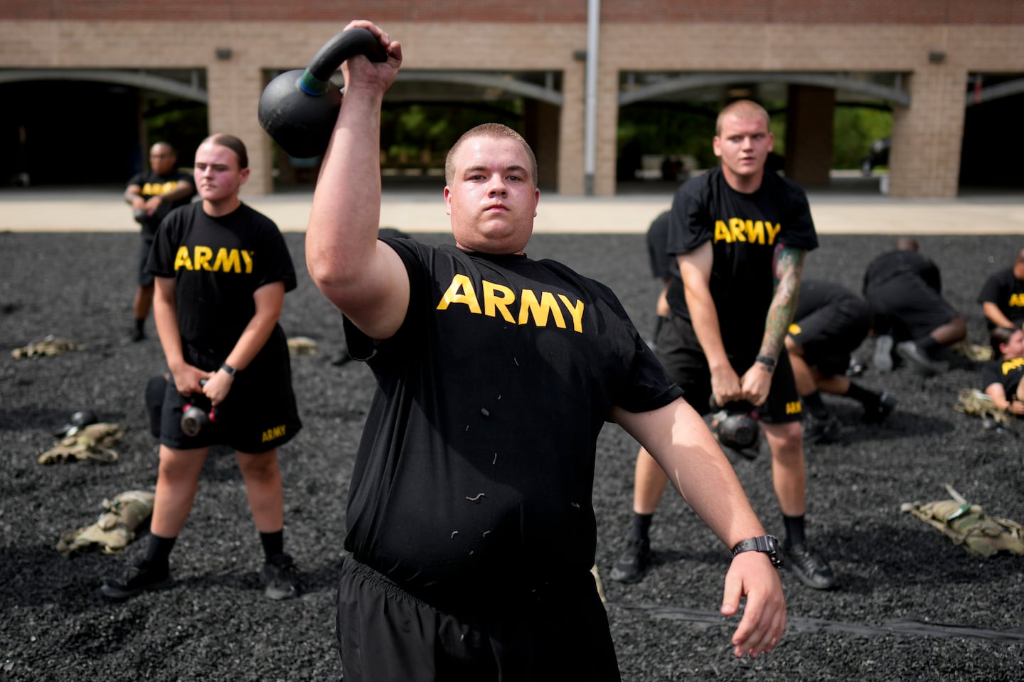 A new recruit participated in the Army's future soldier prep course at Fort Jackson in Columbia, S.C.