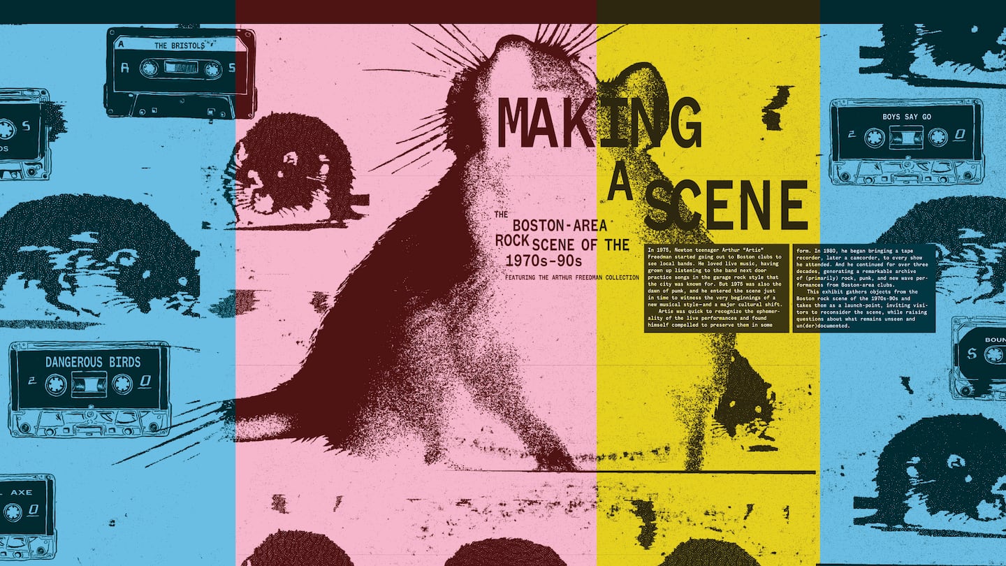 Flier from "Making a Scene," a Harvard Film Archive exhibit about Arthur Freedman's recordings of punk shows in Boston from 1976 to 2011.