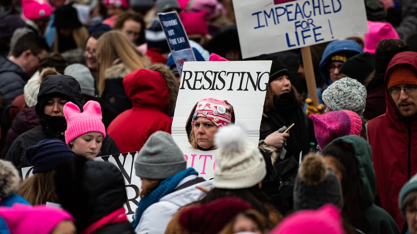 Participants gathered in Washington, D.C., during the fourth annual Women's March in January 2020.