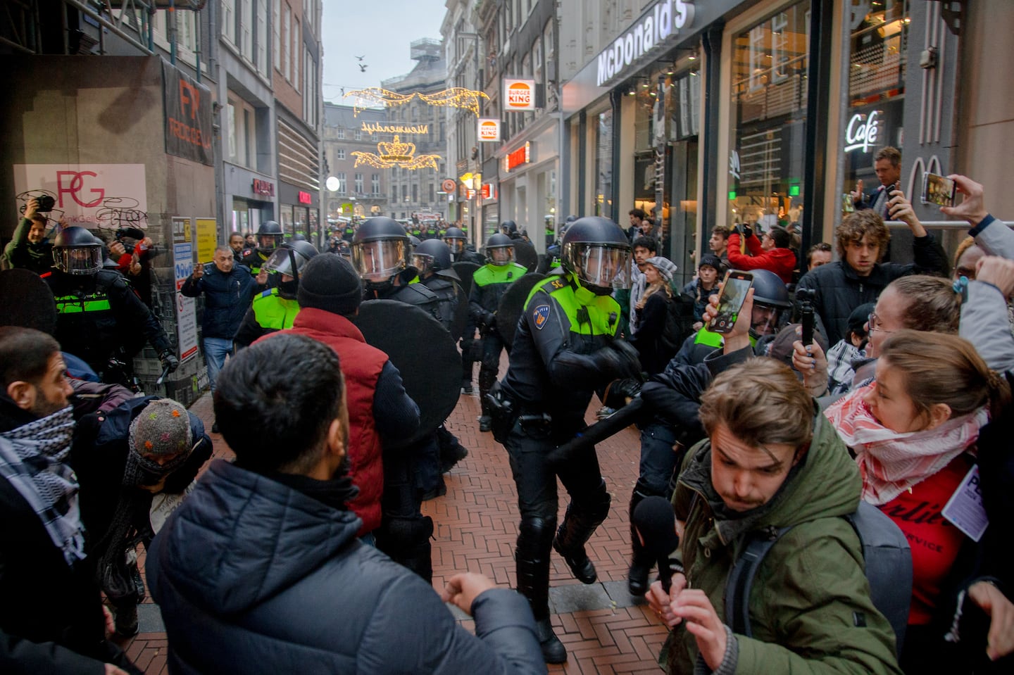 Three days after a "Jew hunting" attack in Amsterdam, protesters in the city clashed with police during a pro-Palestinian demonstration on Nov. 10.