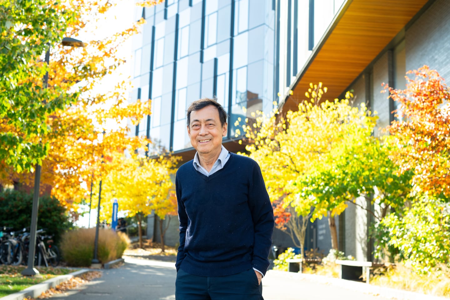 Loring Tu, Professor of Mathematics at Tufts University, outside the Science and Engineering Complex on Oct. 22.