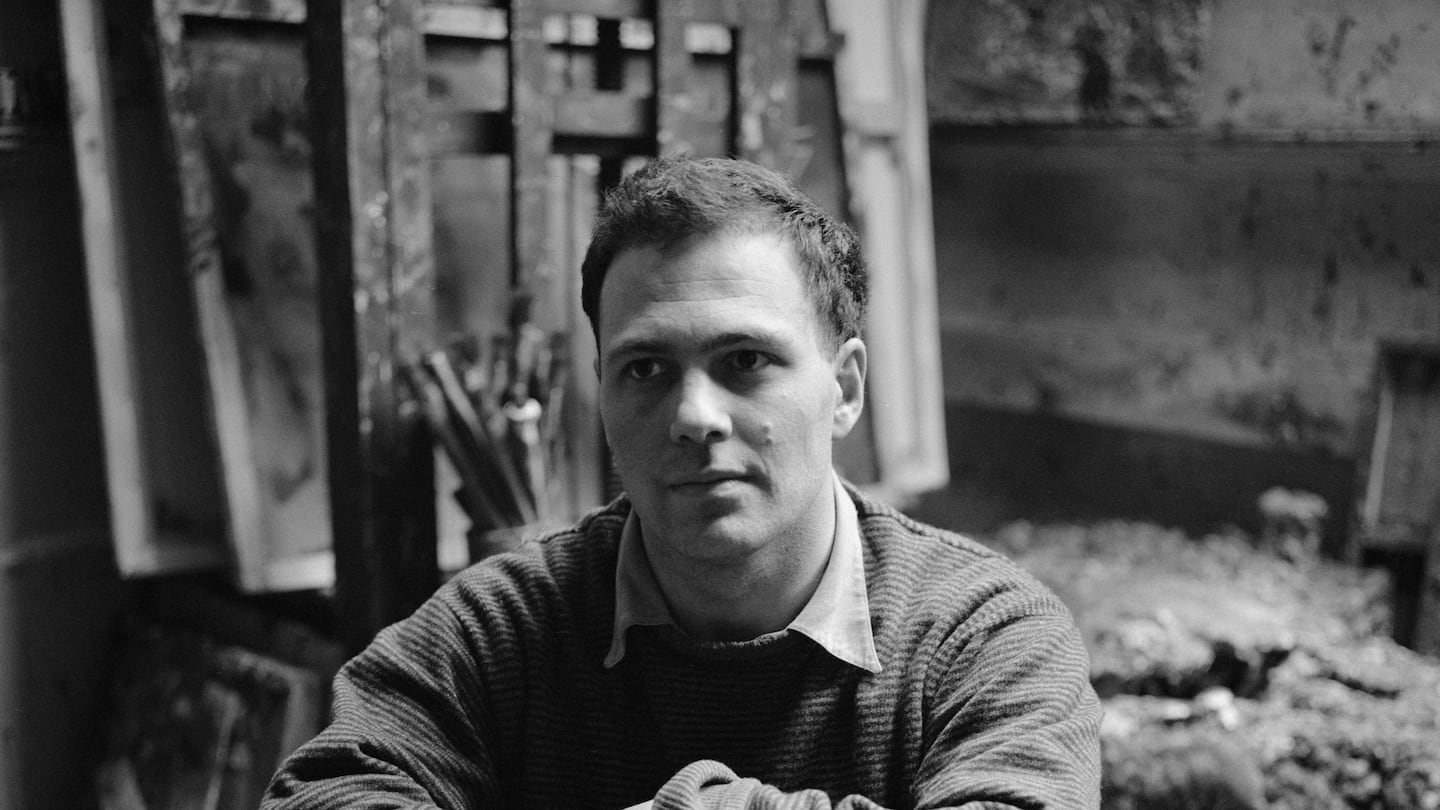 Mr. Auerbach, in his studio, Camden, London, in 1962.