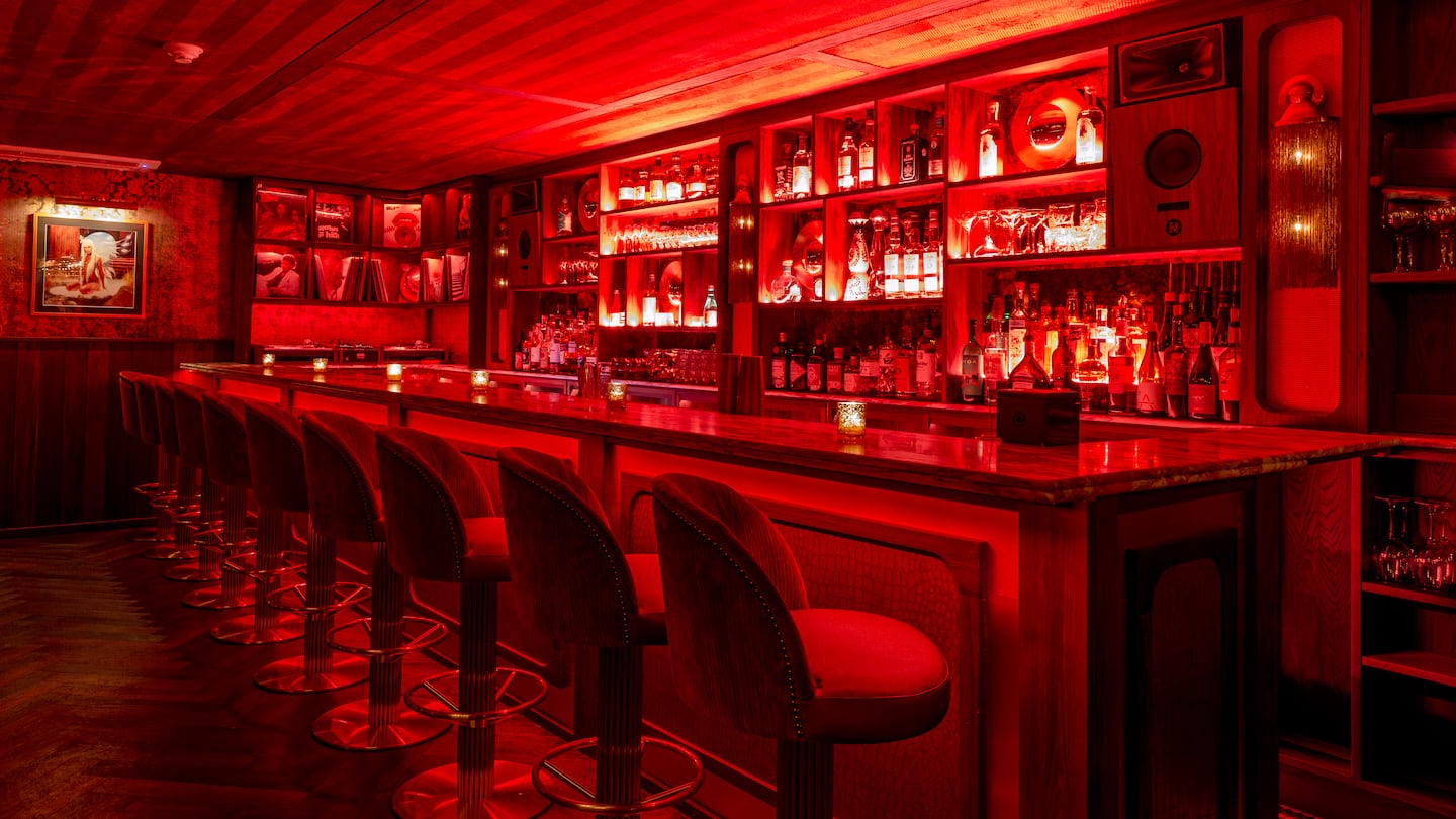 Descend the stairs of the newly-opened Desnuda Cocina & Bar to find an art deco listening space.