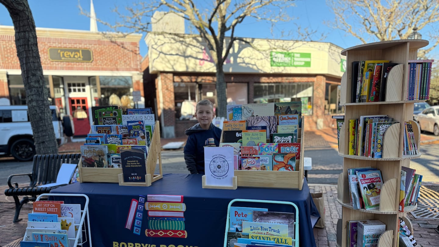 Bobby Atchinson at his charity bookstore pop-up in Winchester.