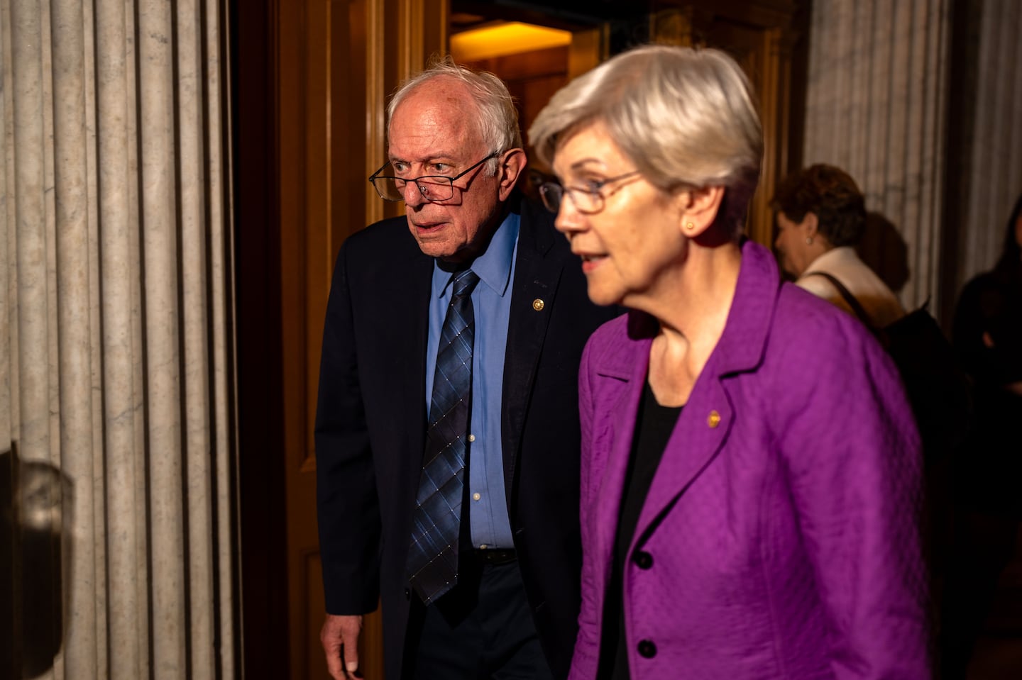 Senators Bernie Sanders and Elizabeth Warren in September.