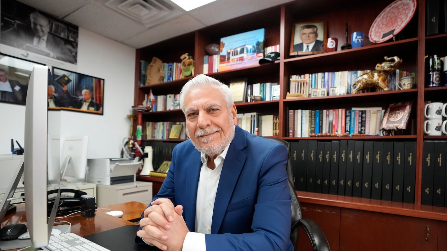 Osama Siblani, publisher of the Arab American News, in his office, on April 10, in Dearborn, Mich.