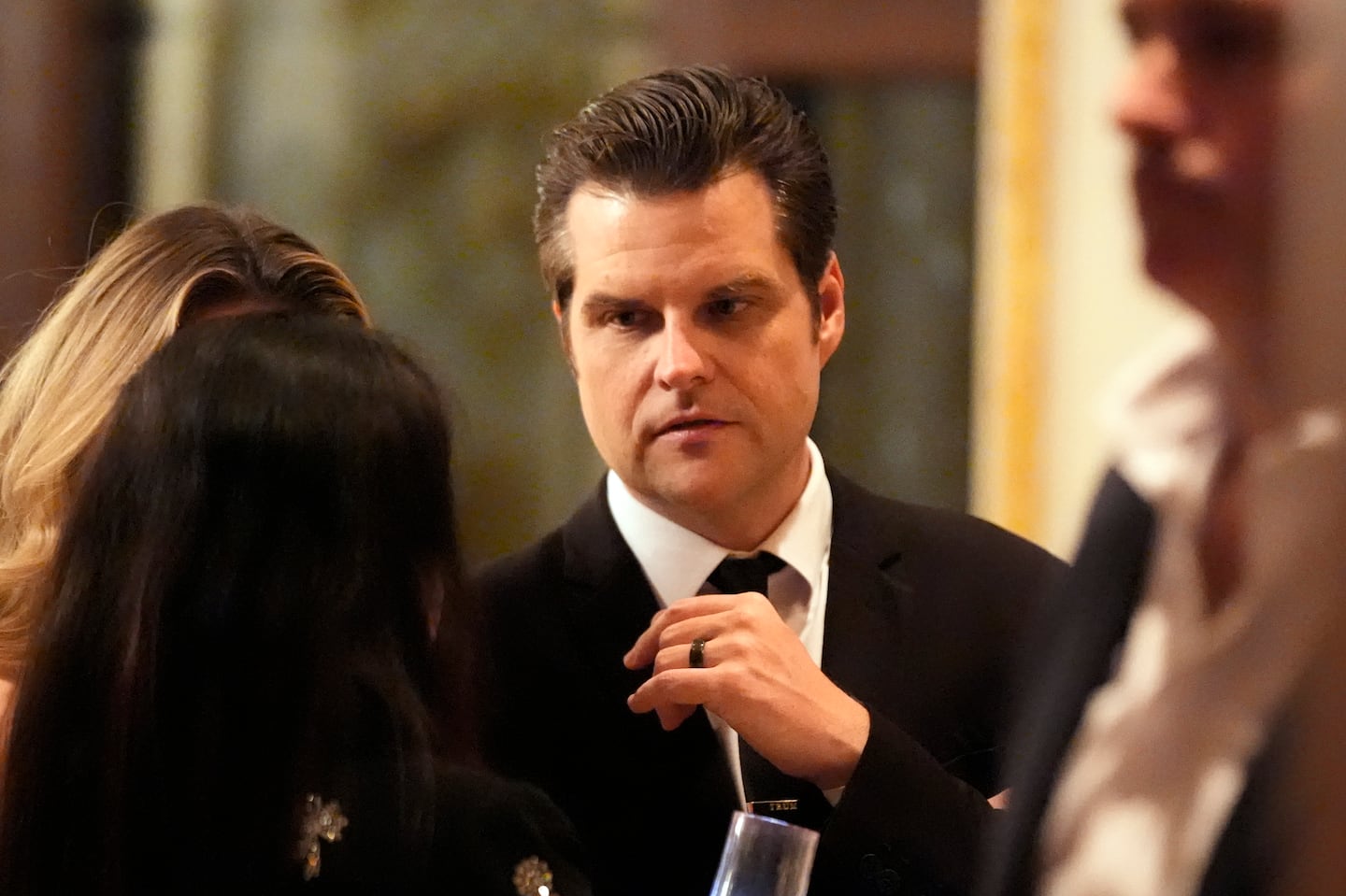 Matt Gaetz was photographed at Donald Trump's Mar-a-Lago estate on Thursday.