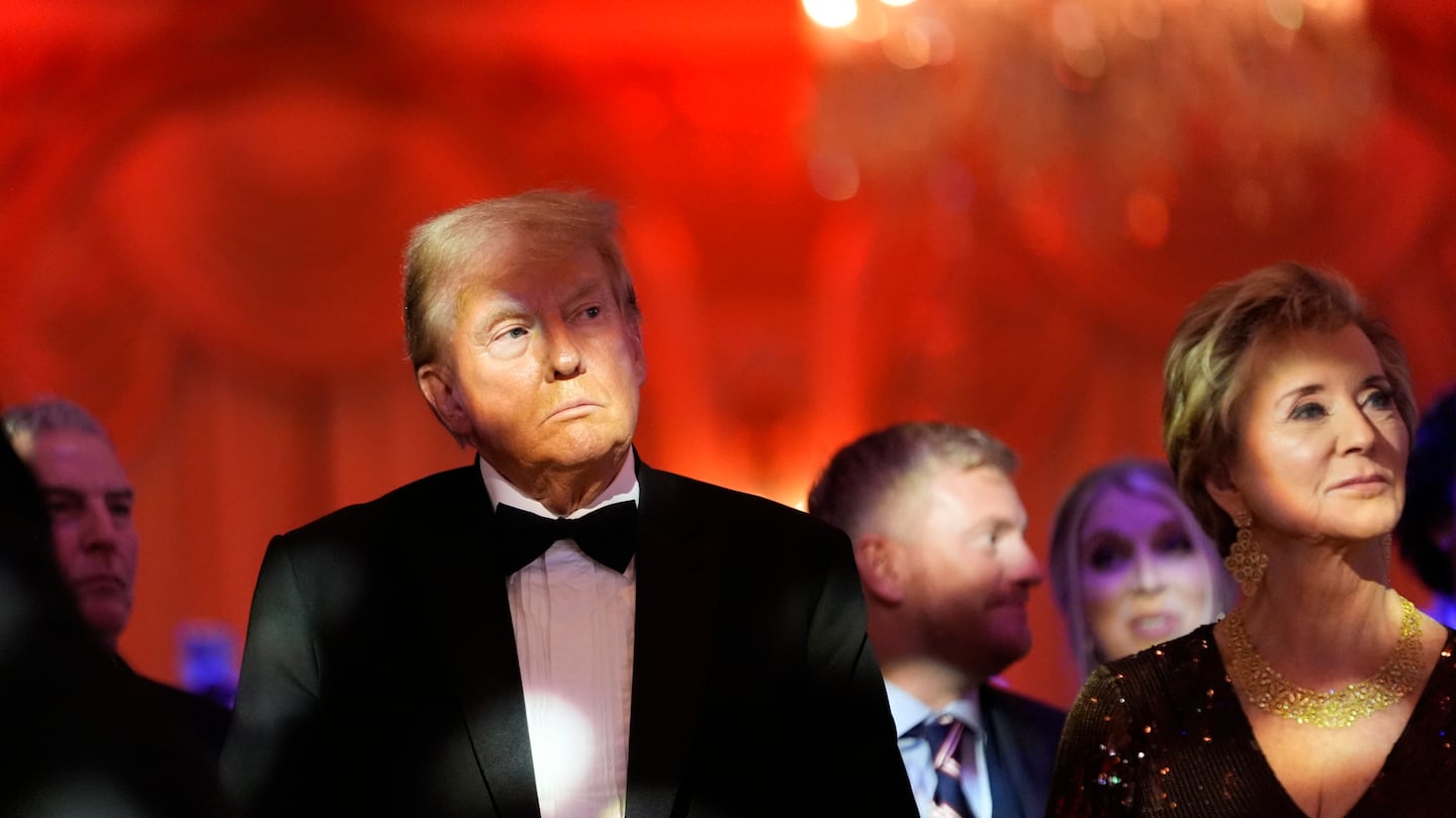 President-elect Donald Trump listens during an America First Policy Institute gala at his Mar-a-Lago estate, Nov. 14, in Palm Beach, Fla.