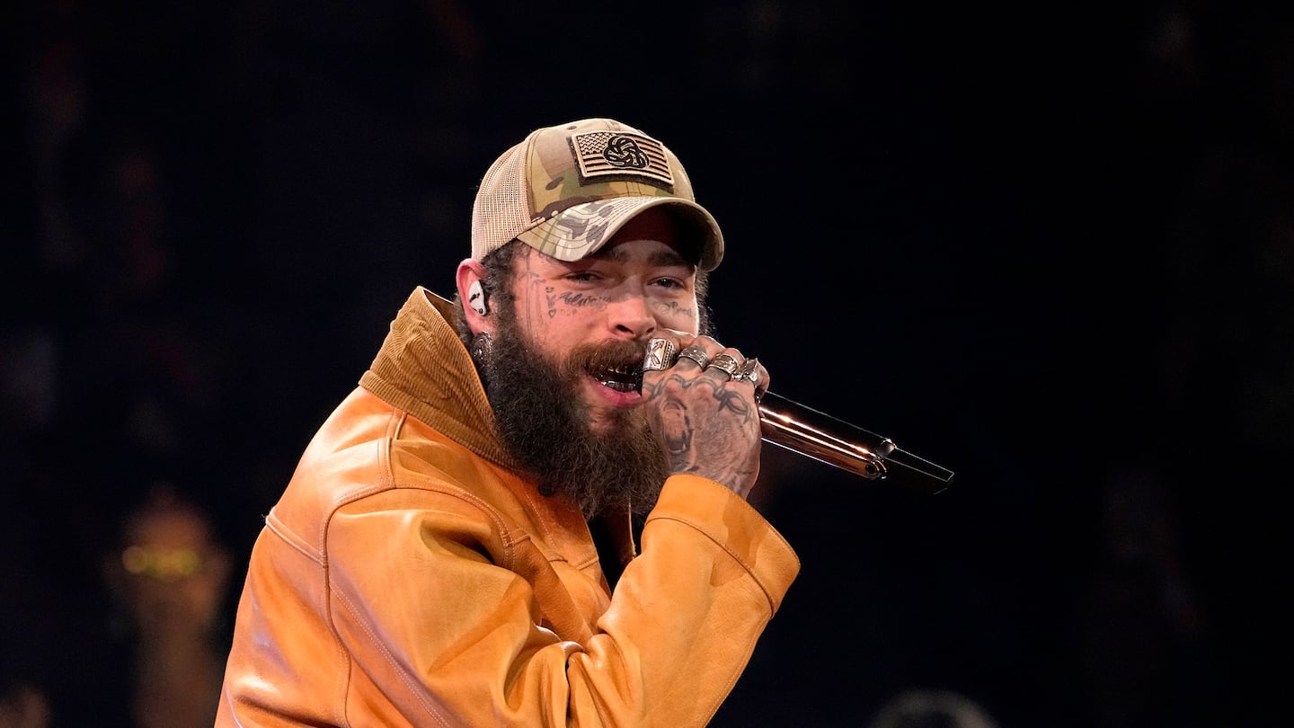 Post Malone performs a medley at the 57th Annual CMA Awards on Nov. 8, 2023, in Nashville, Tenn.