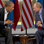 US President Barack Obama with Russian President Vladimir Putin during the G8 summit in June. 