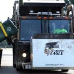 Using an automated trash system truck, Tony DiCesare rarely has to leave his vehicle while working a route in Abington.