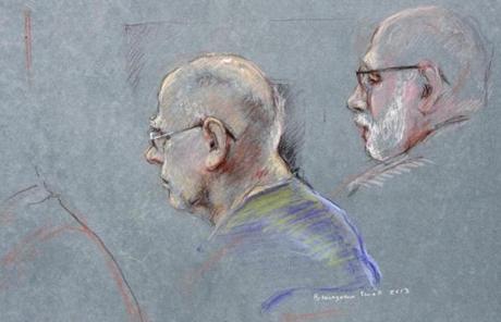 This courtroom sketch depicted James 