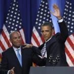 Gov. Deval Patrick introduced President Barack Obama during a fundraiser stop in Boston in 2011.