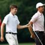 Matt Fitzpatrick of England and Oliver Goss of Australia left the 7th green in the first round of the 2013 U.S. Amateur Championship at The Country Club in Brookline.