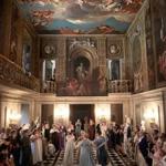 Regency dancing during the Pride and Prejudice Ball at Chatsworth House in England in June. The event celebrated the 200th anniversary of the publication of Austen’s classic novel.