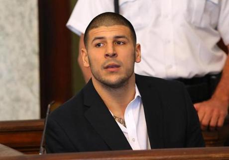 Aaron Hernandez appeared in Attleboro District court for a pre-trial hearing. 
