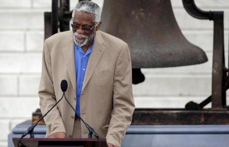 Celtics great Bill Russell was among those who spoke at Wednesday’s event in Washington.
