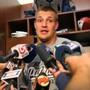 Rob Gronkowski drew a crowd in the Patriots locker room Wednesday when he talked about the progress he is making in his rehab.John Tlumacki(sports)