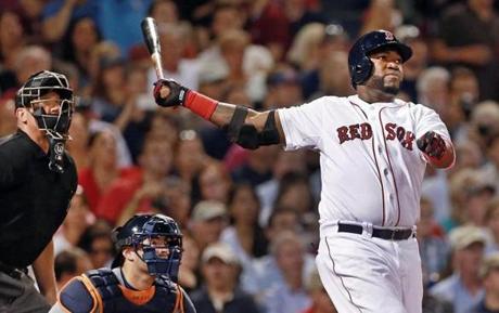 David Ortiz watched his first home run of the game, and 1,999th career hit, in the fourth inning. He added a double in the sixth for his 2,000th hit, and a second home run in the seventh.
