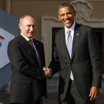 President Vladimir Putin and President Obama had a businesslike greeting Thursday.