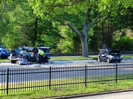 The Arborway has been shut down between the Shea Rotary and Centre Street in Jamaica Plain after a multi-vehicle crash left several teenagers with life-threatening injuries, State Police said.
