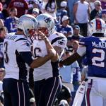  Stephen Gostkowski kicked a 35-yard field goal with 5 seconds to play to give the Patriots a 23-21 victory over the Bills Sunday.