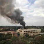 A cone of black smoke emerged from the Westgate shopping mall in Nairobi on Monday. The Islamist militants who carried out the attack at the mall, which killed at least 62 people, were still inside the building, despite the effort by hundreds of Kenyan troops to remove them.