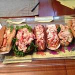 From left: lobster rolls from The Barking Claw, The Phusion Grill, Bean and Cod, Clam Shack, Landfall, and Quicks Hole. 