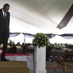 President Uhuru Kenyatta of Kenya passed his nephew’s coffin at a service for several victims of the Nairobi mall attack.