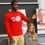 Fidelis Chimomb of Zimbabwe spoke during a First Generation Project event at MIT.