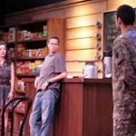 From left: Jessica Webb, Mal Malme, and Ian Michaels in Ginger Lazarus’s “Burning” at Boston Playwrights’ Theatre. 